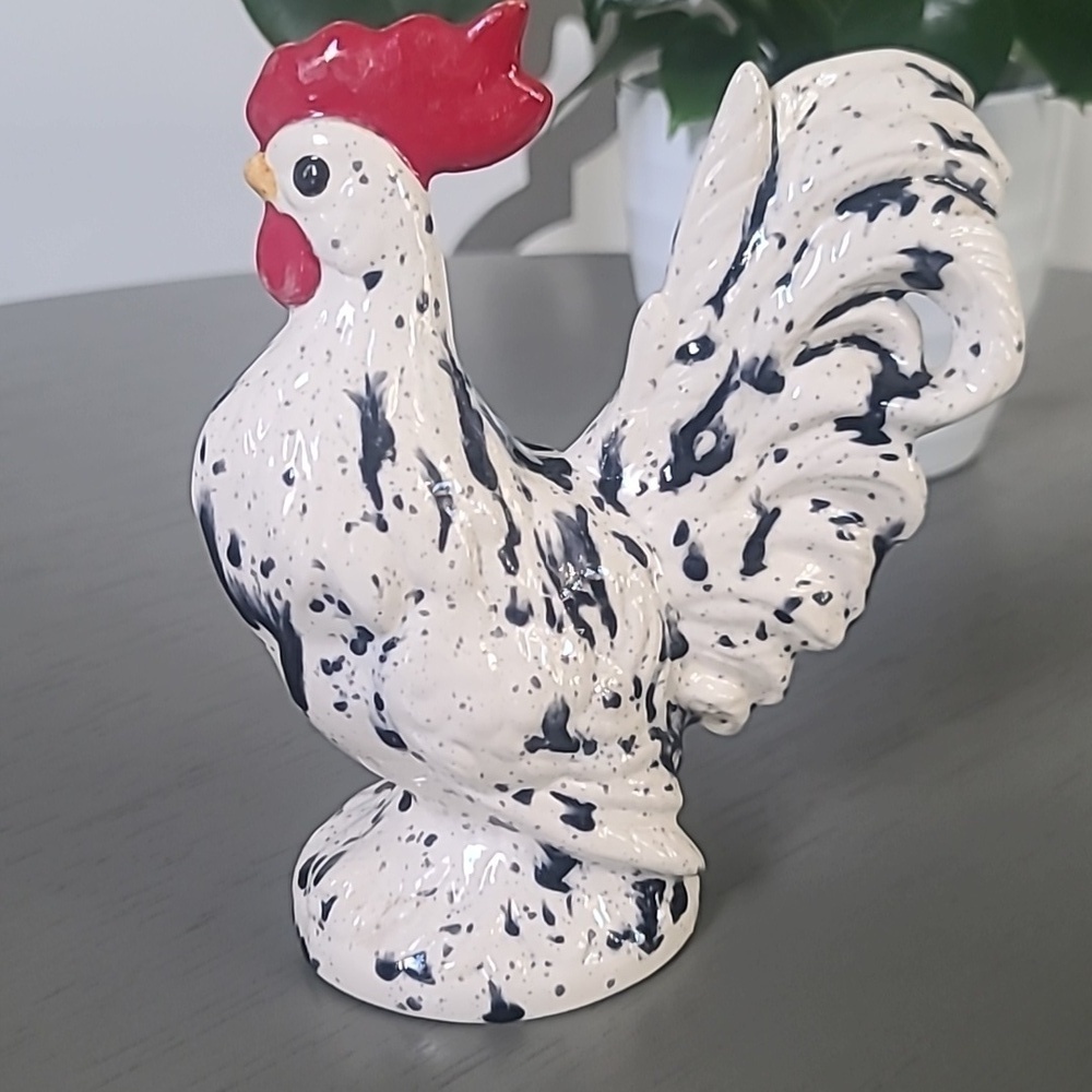 Speckled Rooster Figurines Set Of 2 - Picture 5 of 16